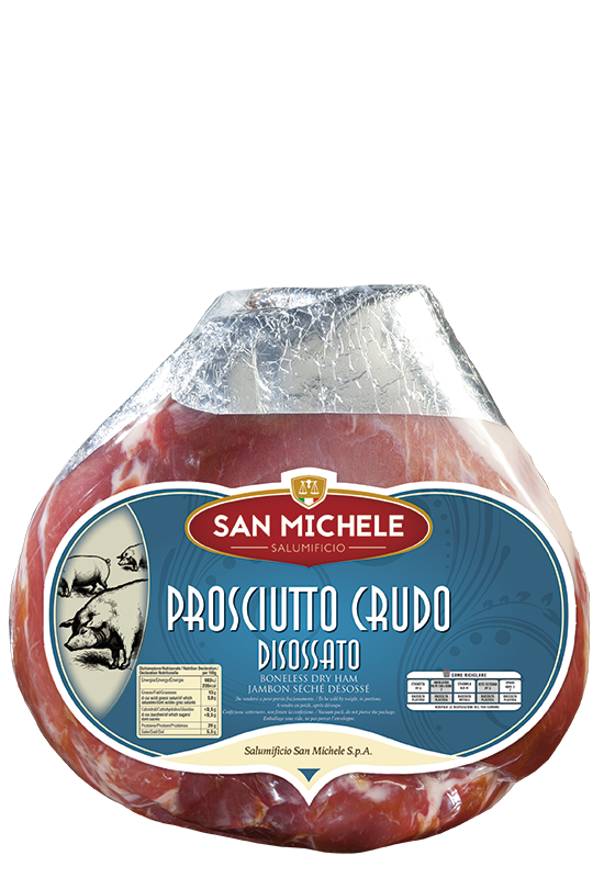 PROSCIUTTO CRUDO / SZYNKA DOJRZEWAJĄCA PELATELLO BEZ SKÓRY VAC.OK. 4,5 KG SAN MICHELE