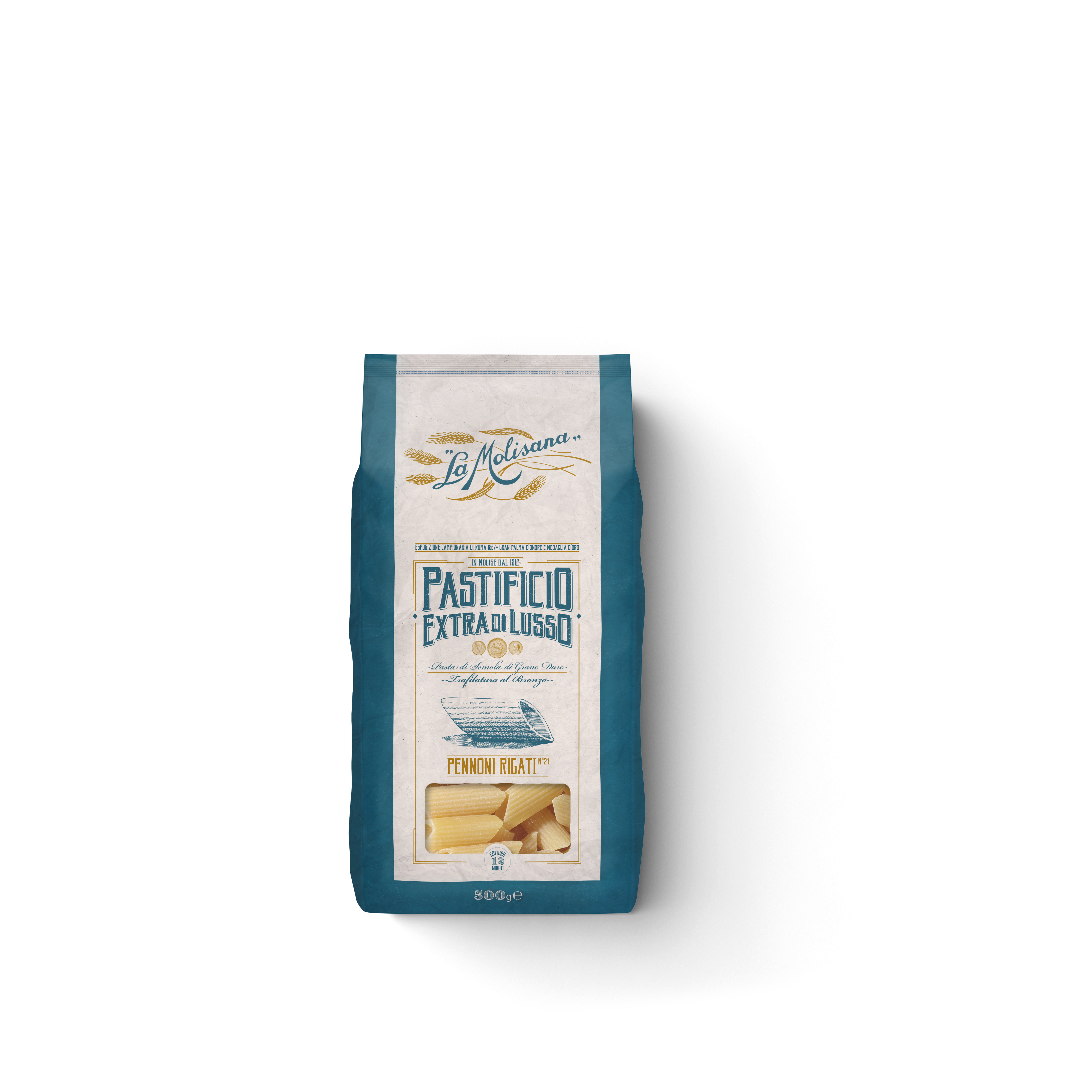 MAKARON PENNONI RIGATI EXTRA DI LUSSO 500 G 10/BOX LA MOLISANA