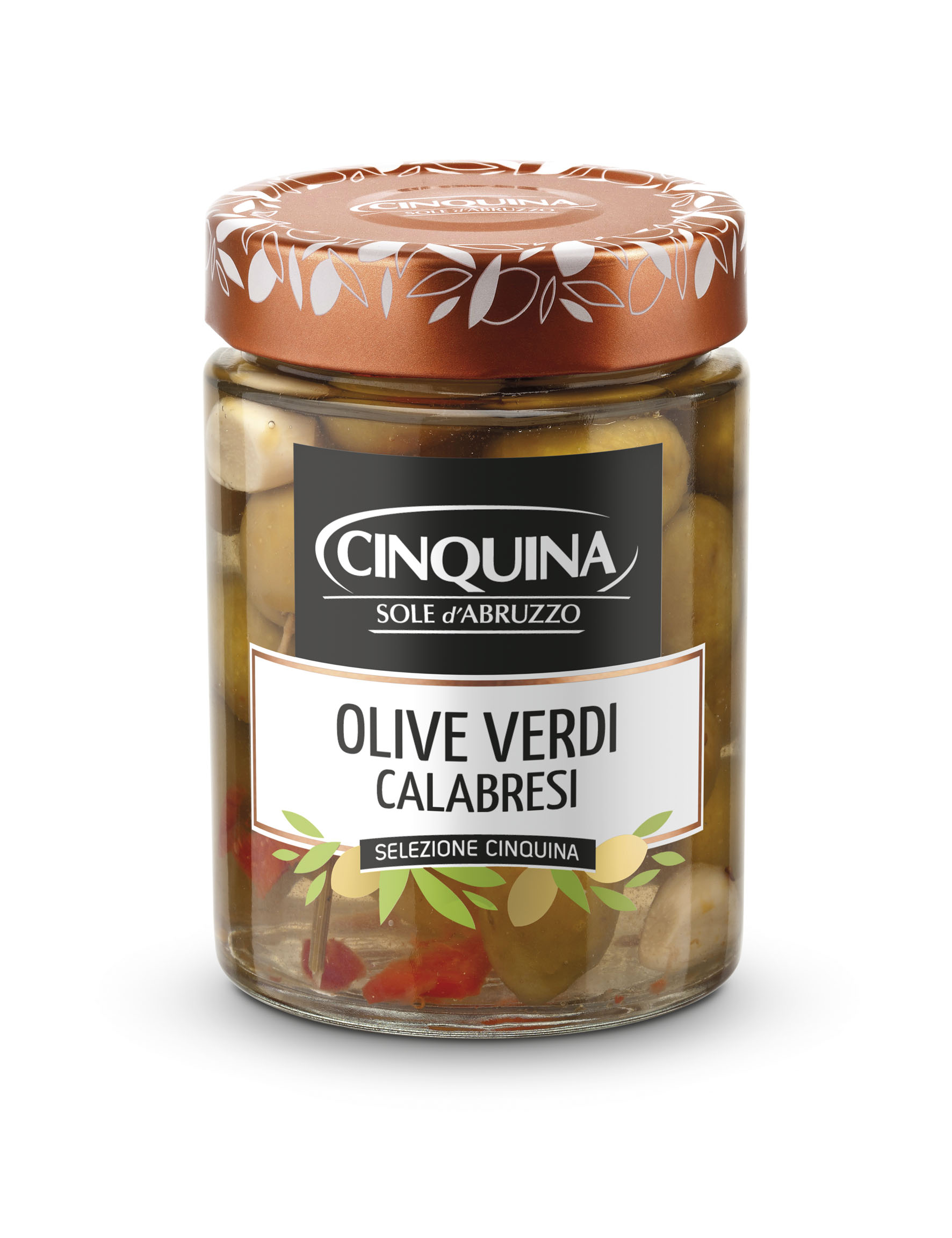 ZIELONE OLIWKI Z KALABRII 180 G 12/BOX CINQUINA