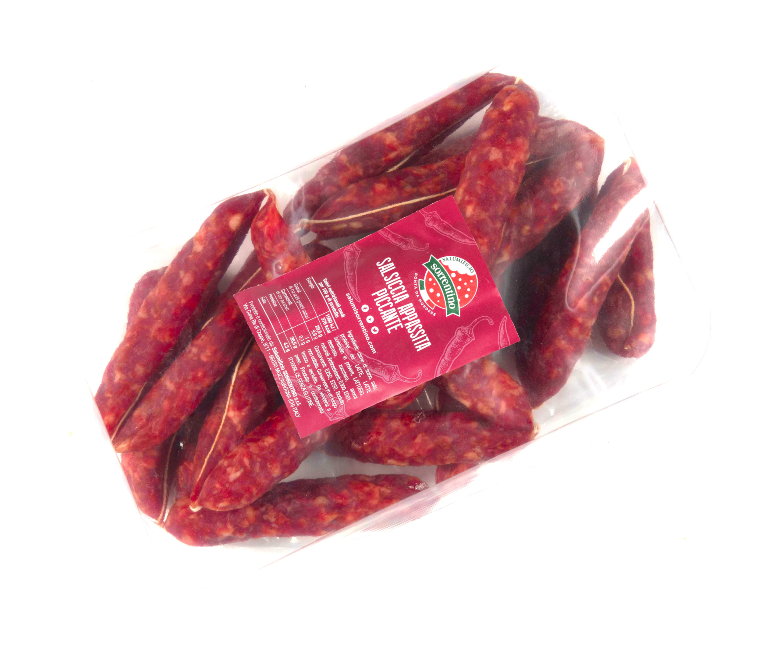 KIEŁBASKI PIKANTNE APPASSITE ABRUZZESE OK. 1,2 KG 6/BOX SORRENTINO