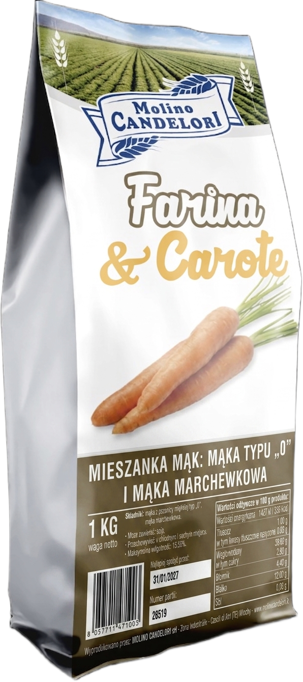 MIESZANKA MĄKI Z MARCHWI I MĄKI '0' 1KG CANDELORI