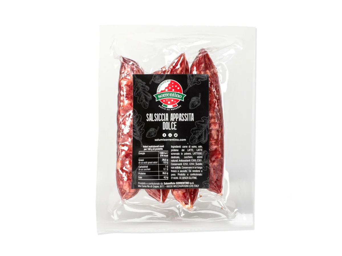 KIEŁBASKI ŁAGODNE APPASSITE ABRUZZESE OK. 1,2 KG 6/BOX SORRENTINO