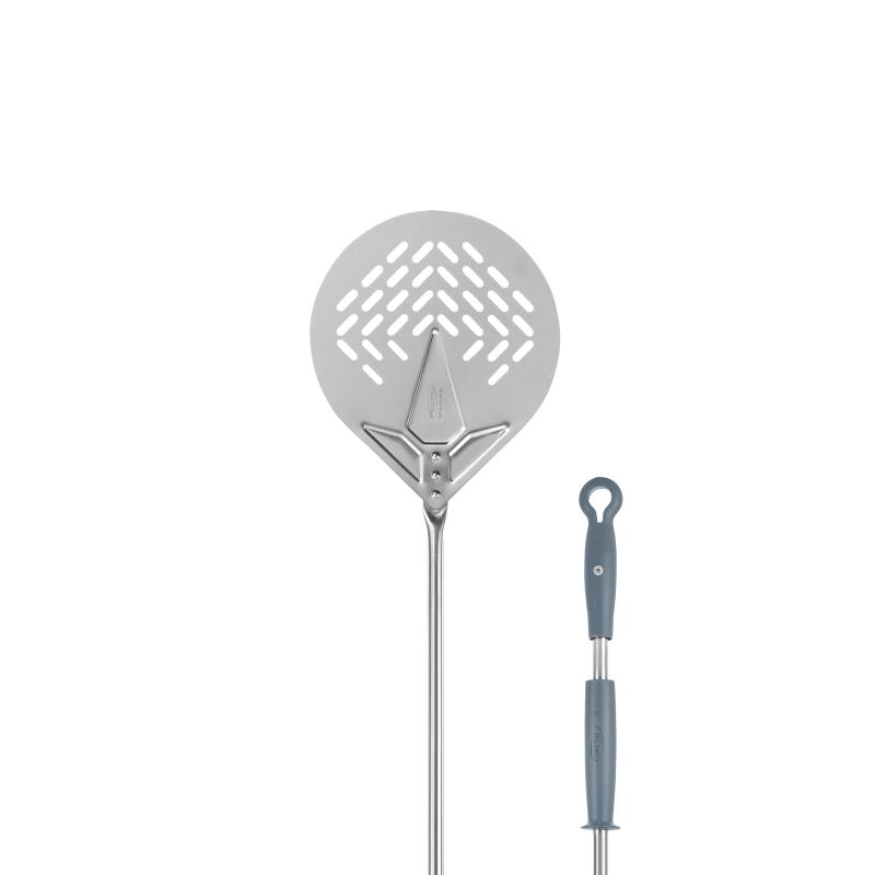ŁOPATKA PERFOROWANA DO OBRACANIA I WYJMOWANIA PIZZY 17 CM, UCHWYT 150 CM GI.METAL