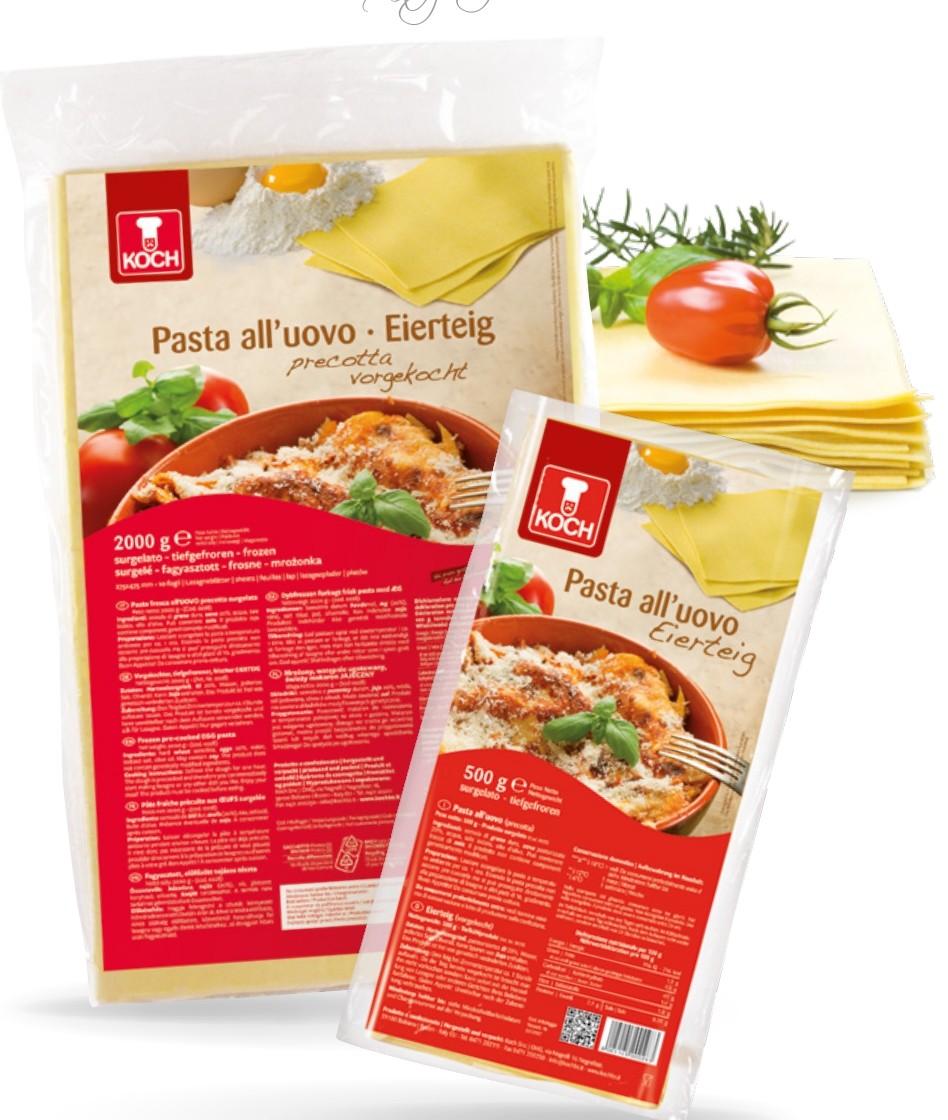 PODGOTOWANE PŁATY LASAGNE JAJECZNE MROŻONE 5X2 KG KOCH