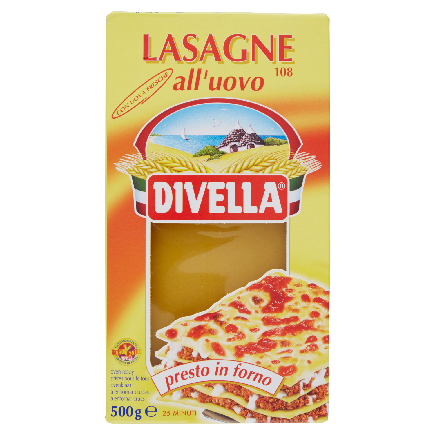 MAKARON LASAGNA JAJECZNA 500 G 12/BOX DIVELLA