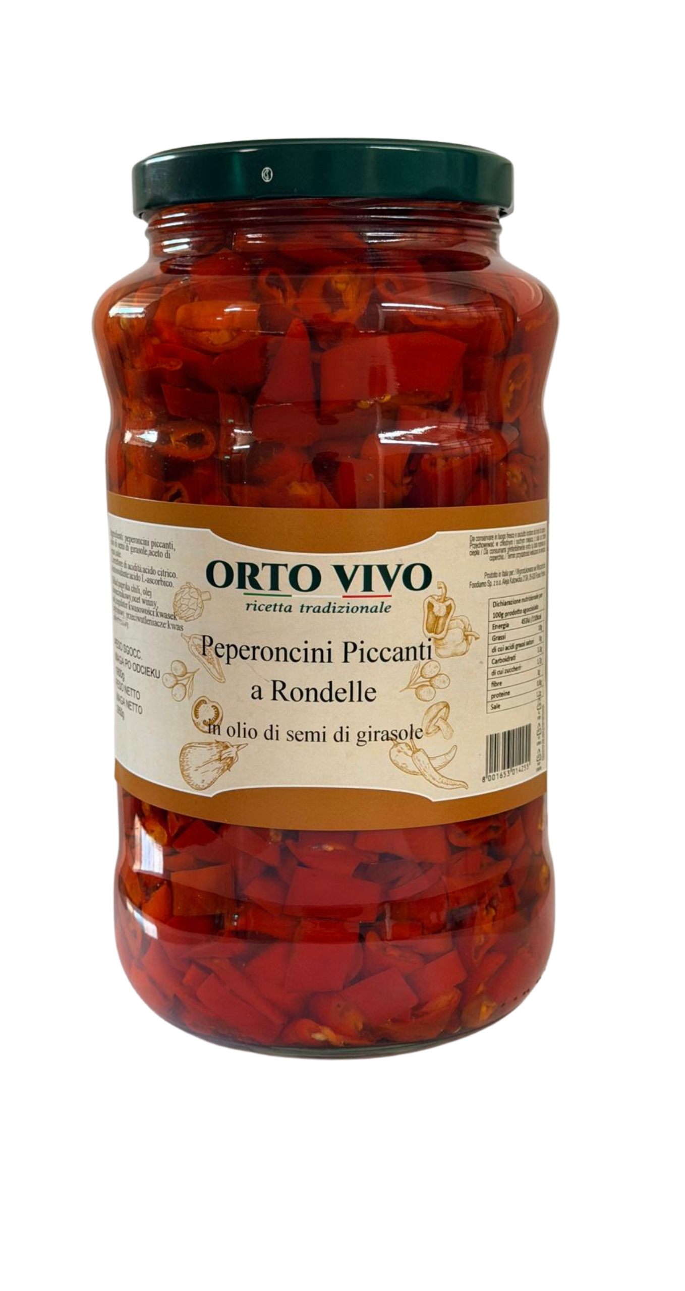 PAPRYKA PIKANTNA KRĄŻKI W OLEJU ORTO VIVO 3100 ML 2/BOX