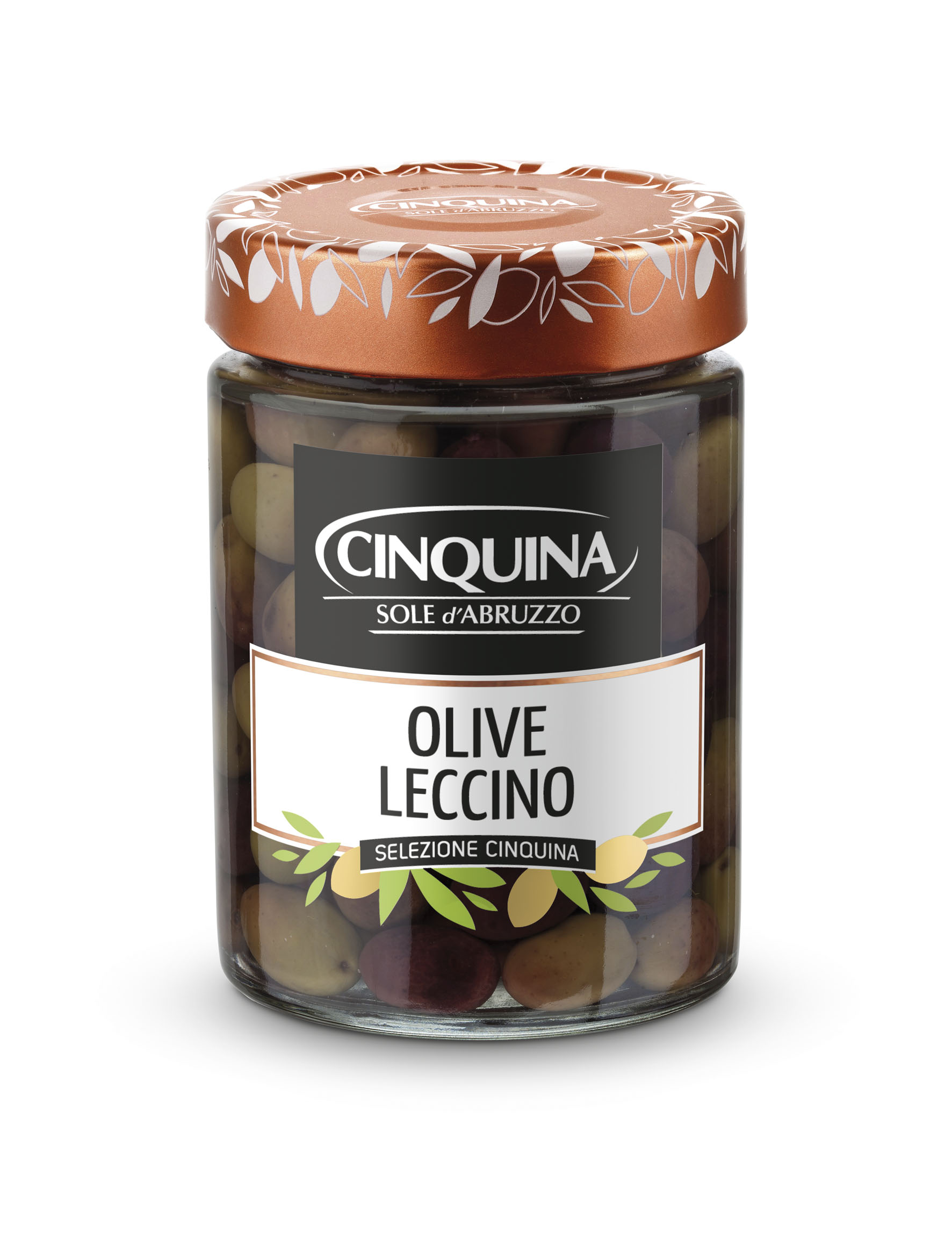 CZARNE OLIWKI LECCINO Z ABRUZJI 180 G 12/BOX CINQUINA
