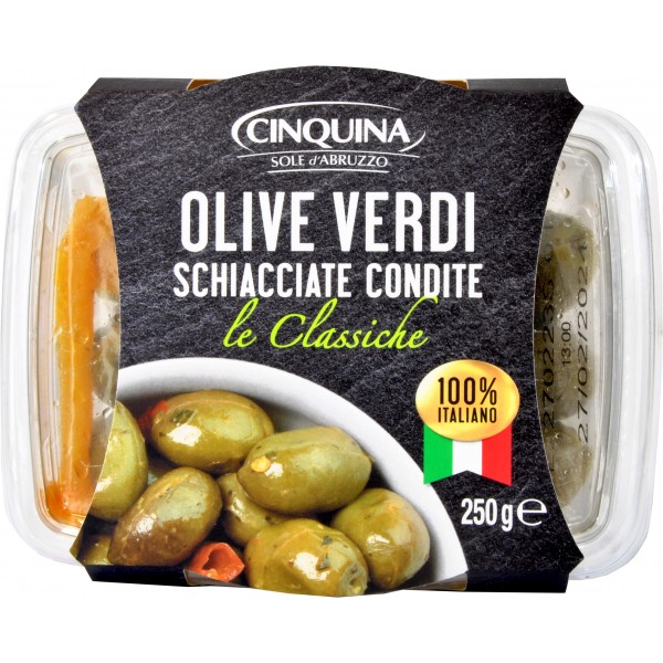 OLIWKI SCHIACCIATE PATERNO' 250 G 15/BOX CINQUINA