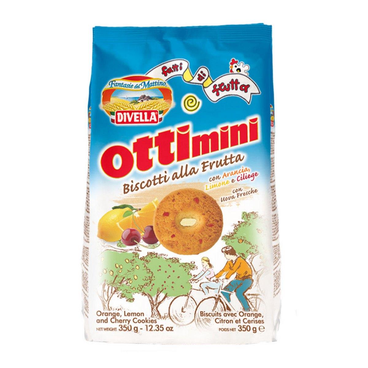 CIASTKA OTTIMINI Z OWOCAMI 350 G 18/BOX DIVELLA