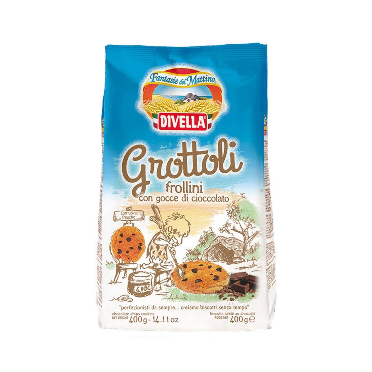 CIASTKA GROTTOLI Z KAWAŁKAMI CZEKOLADY 400 G18/BOX DIVELLA