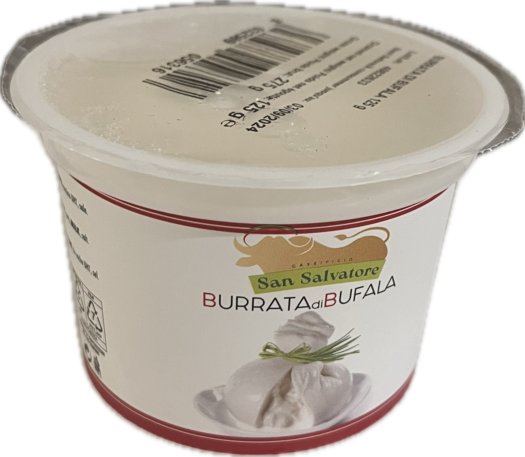 BURRATA DI BUFALA 125G 8/BOX SAN SALVATORE