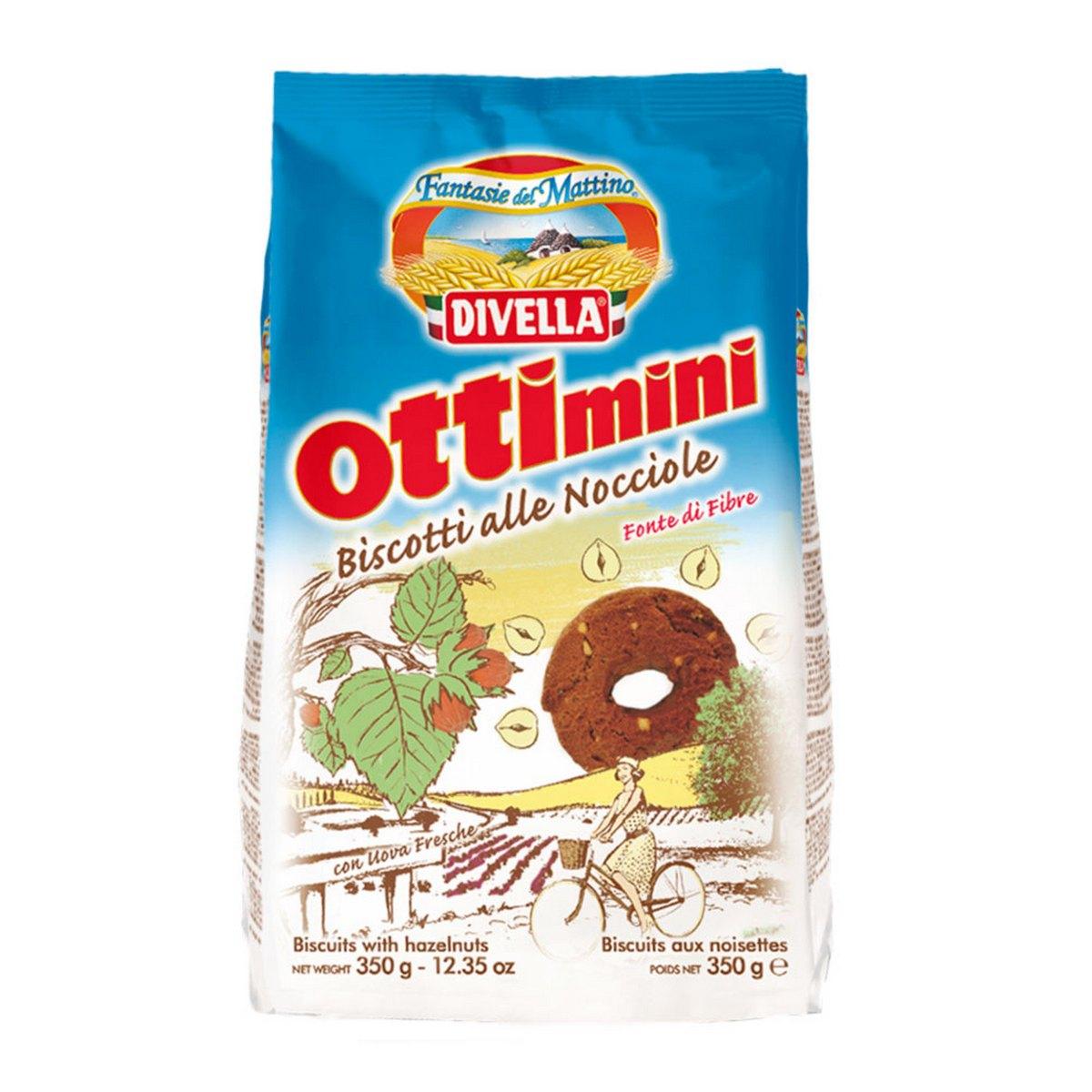 CIASTKA OTTIMINI KAKAOWE Z ORZECHAMI 350 G 18/BOX DIVELLA