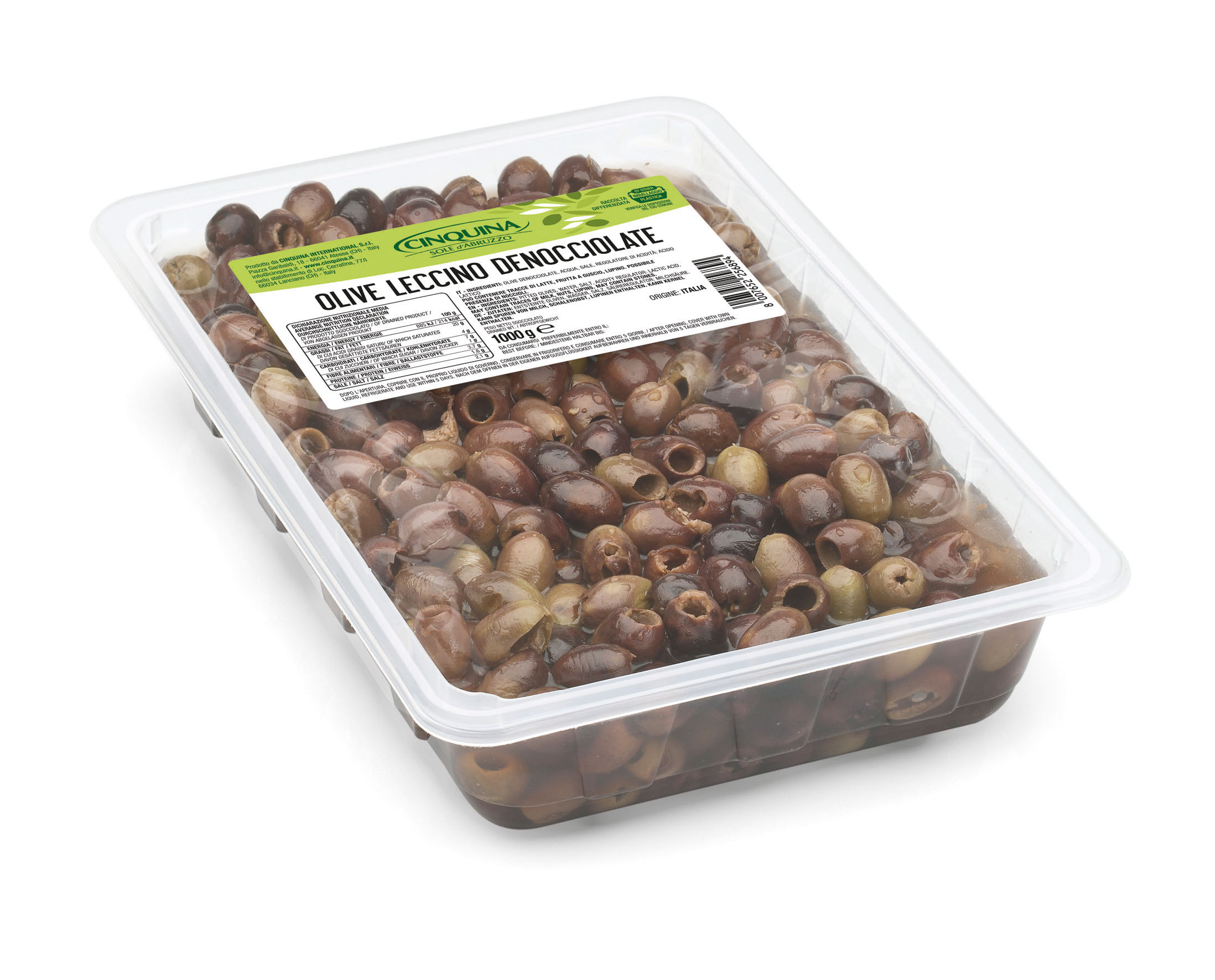 OLIWKI BEZ PESTEK LECCINO MARYNOWANE PIKANTE 1 KG 4/BOX CINQUINA