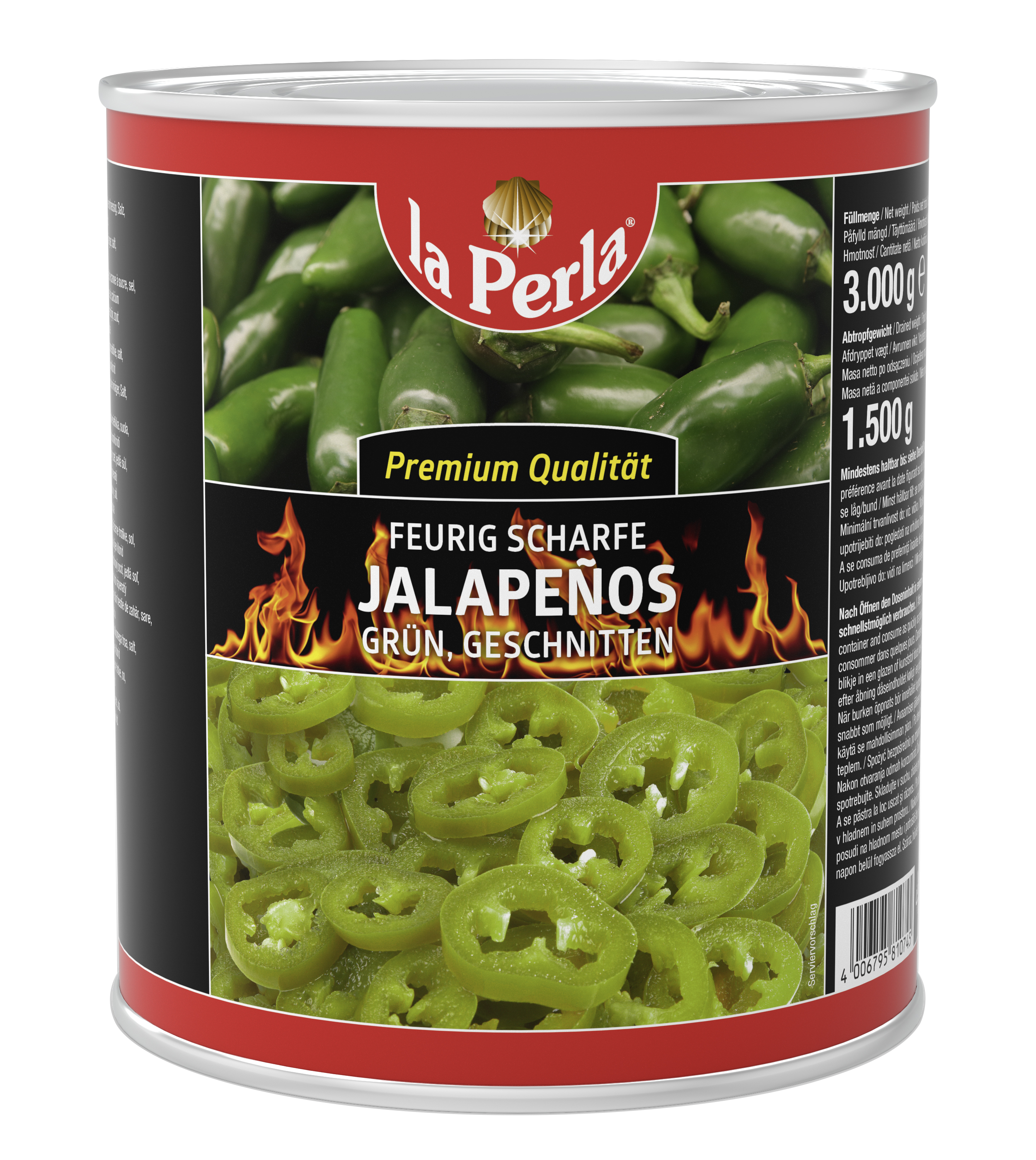 PAPRYKA ZIELONA JALAPENO KRĄŻKI 3 KG 6/BOX FIORENTINO