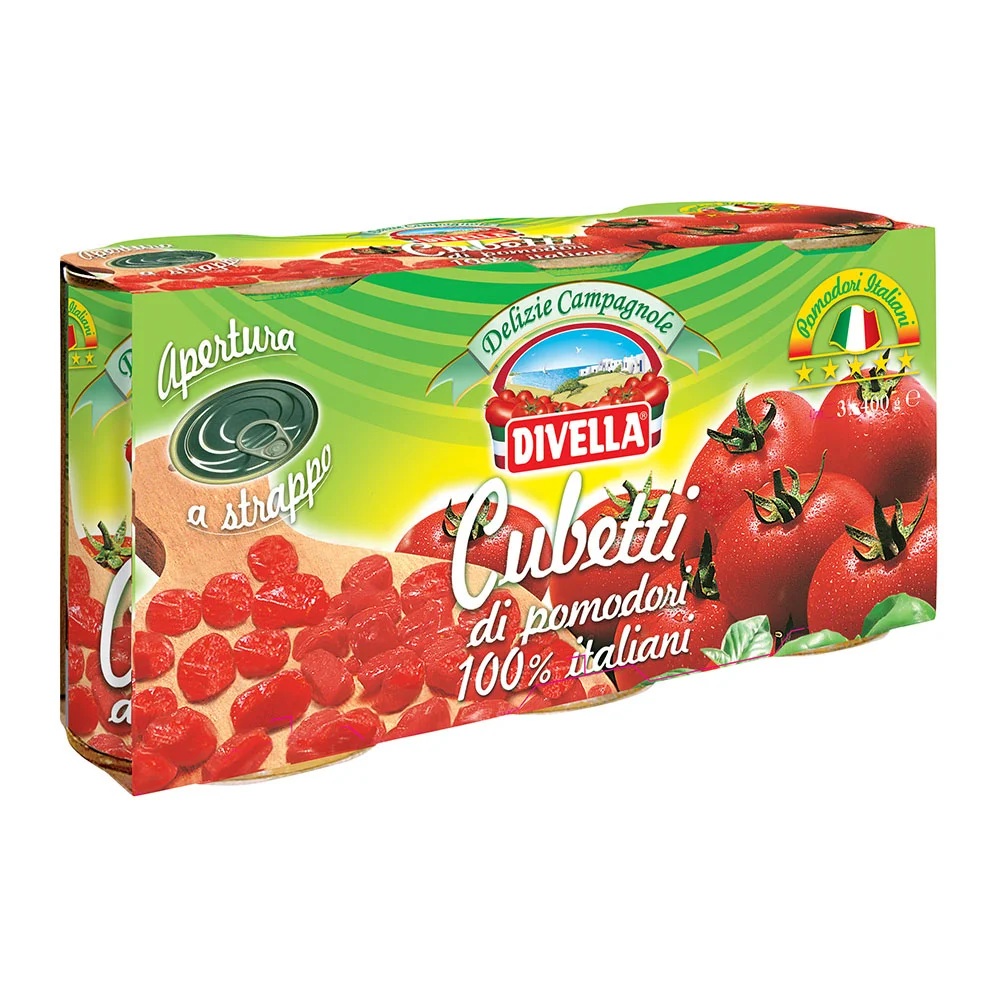 POMIDORY KROJONE W KOSTKĘ 3X400G 24/BOX DIVELLA
