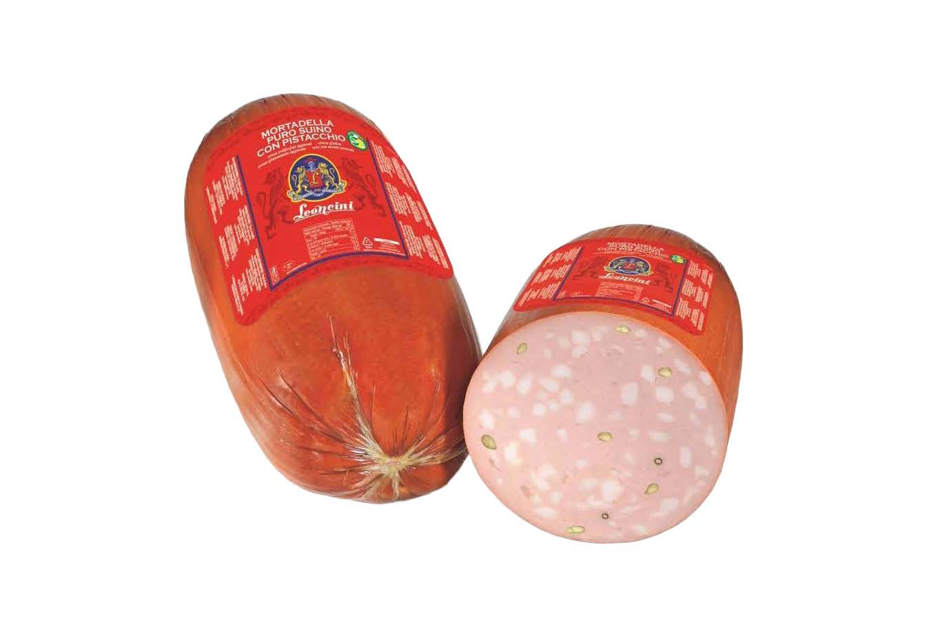 MORTADELLA LINEA ROSSA Z PISTACJĄ 1/2 OK. 7-8 KG 2/BOX LEONCINI