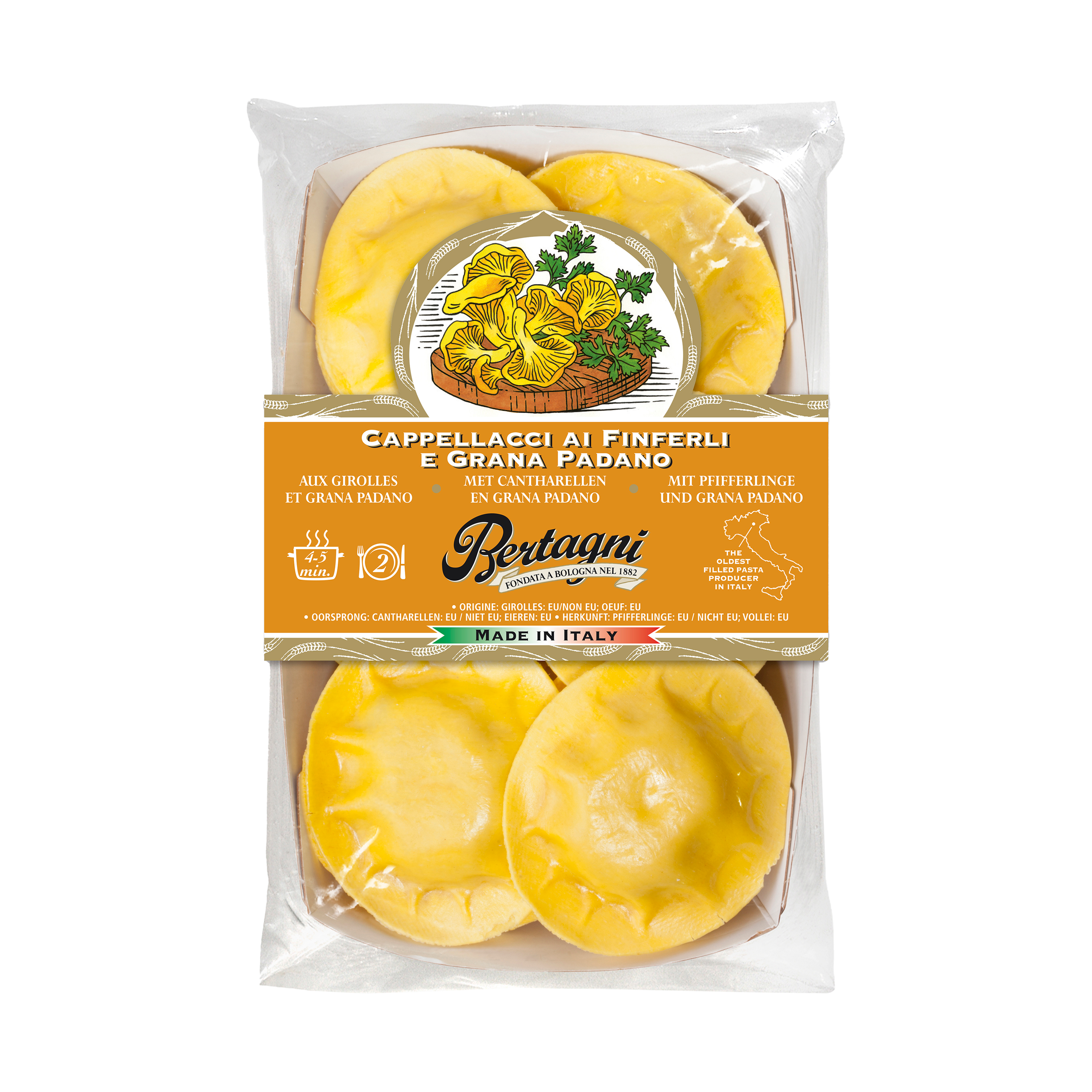 MAKARON CAPPELLACCI Z KURKAMI I GRANA PADANO 250G 6/BOX BERTAGNI