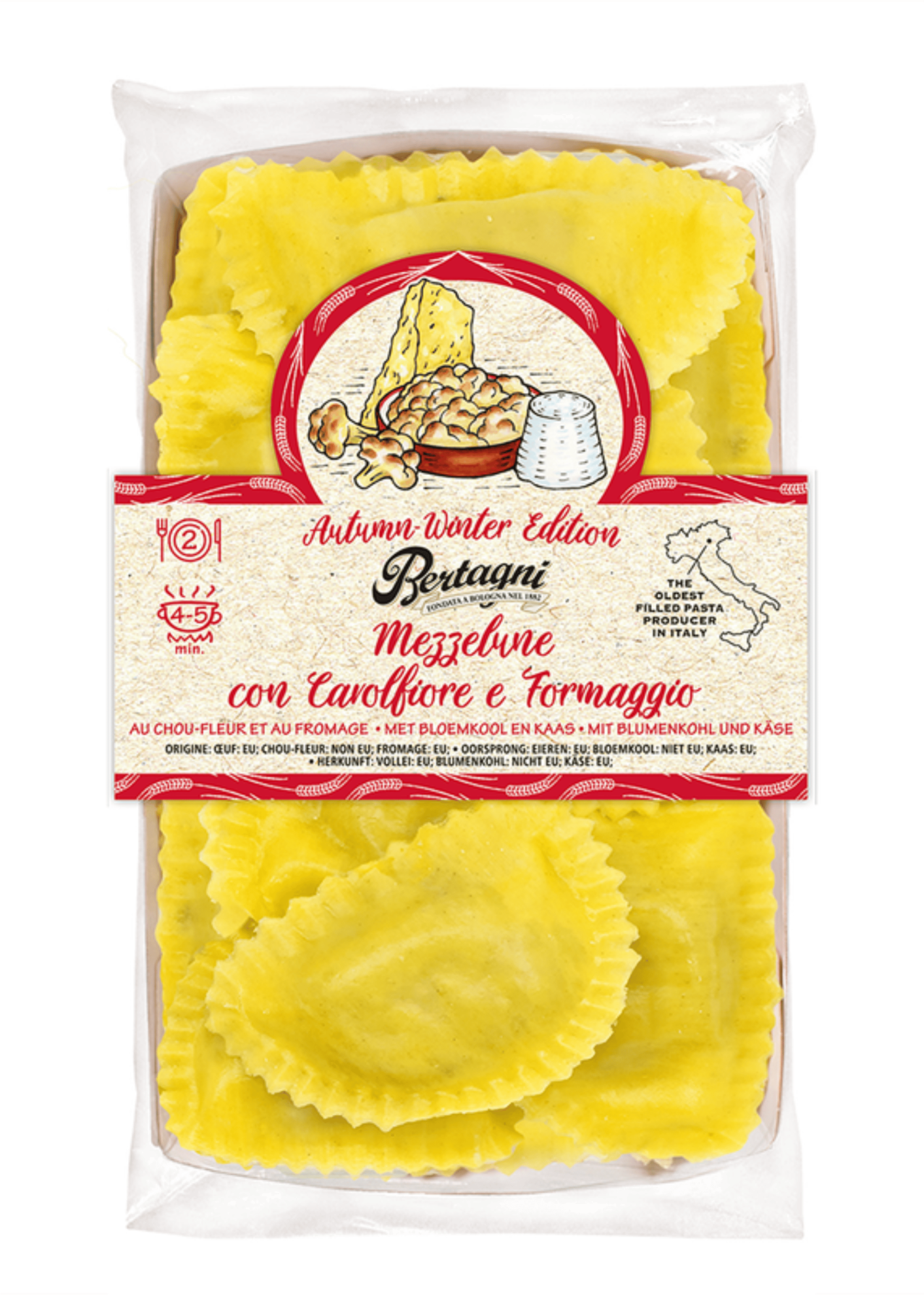 MEZZELUNE Z KALAFIOREM 250 G 6/BOX BERTAGNI