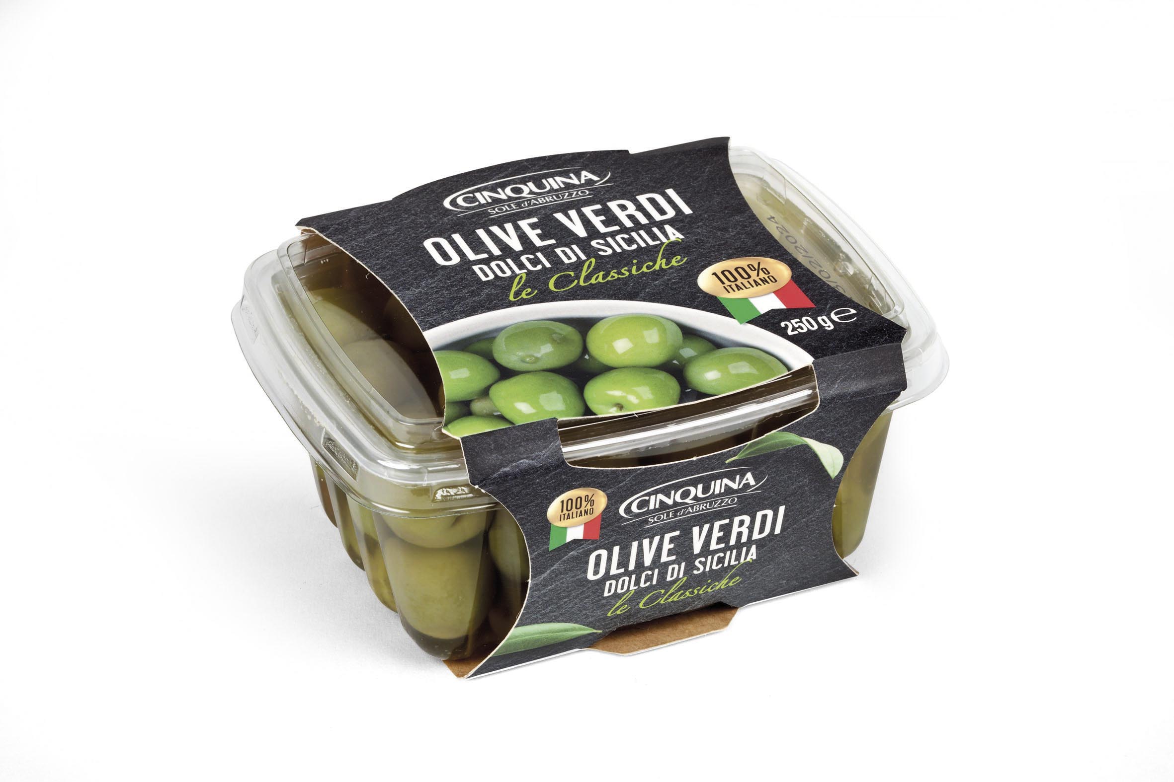 EKOLOGICZNE ZIELONE OLIWKI BEZ PESTEK 200G 12/BOX CINQUINA