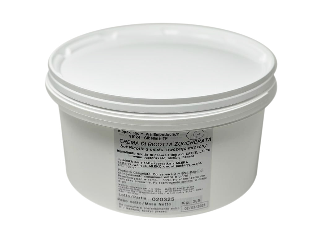 RICOTTA OWCZA FARSZ DO CANNOLI MROŻONY 3,5KG BIOPEK