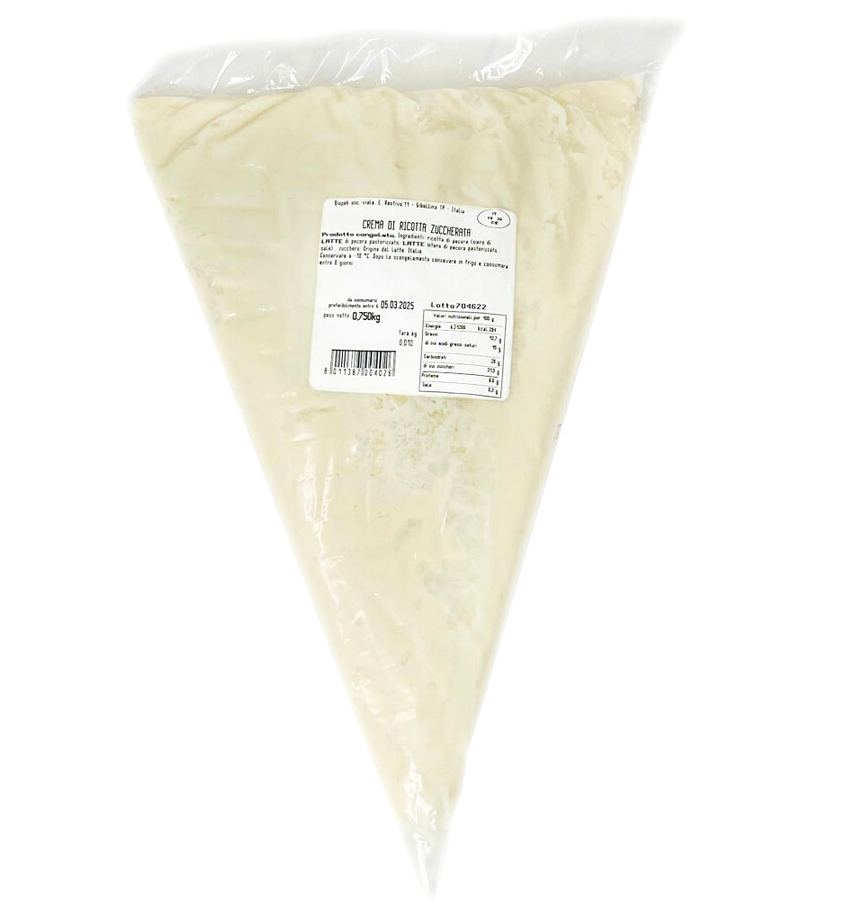 RICOTTA OWCZA DO CANNOLI RĘKAW CUKIERNICZY MROŻONY 750G 12/BOX BIOPEK