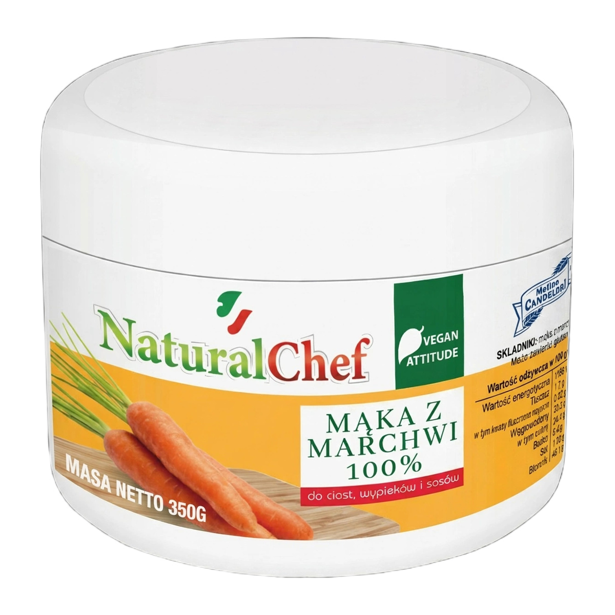 MĄKA ROŚLINNA Z MARCHWI NATURAL CHEF 350G CANDELORI