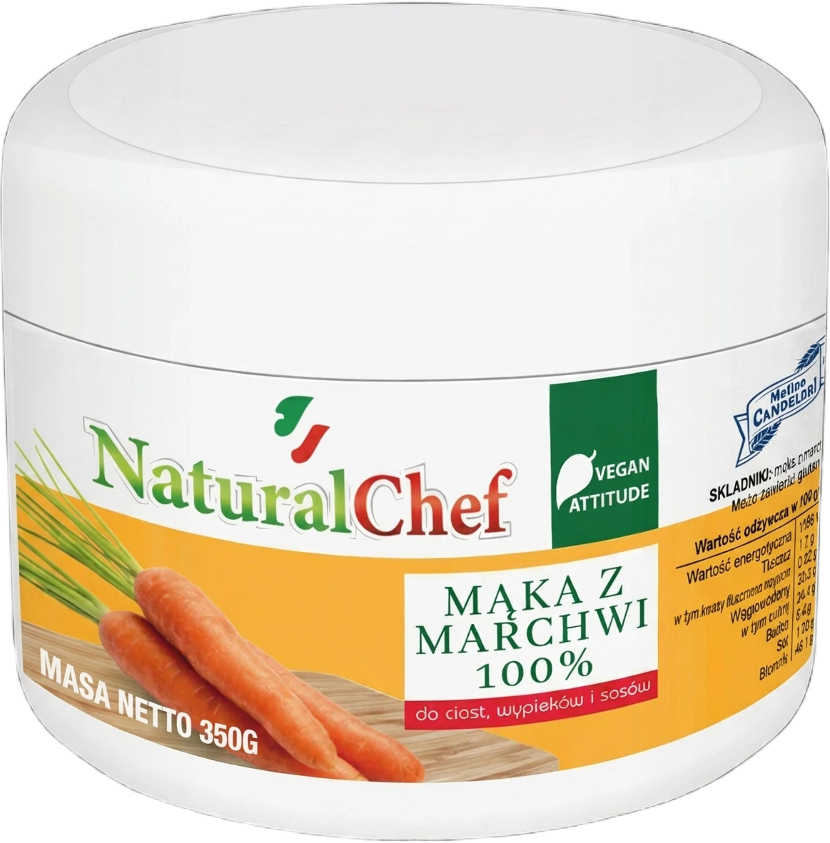 MĄKA ROŚLINNA Z MARCHWI NATURAL CHEF 350G CANDELORI