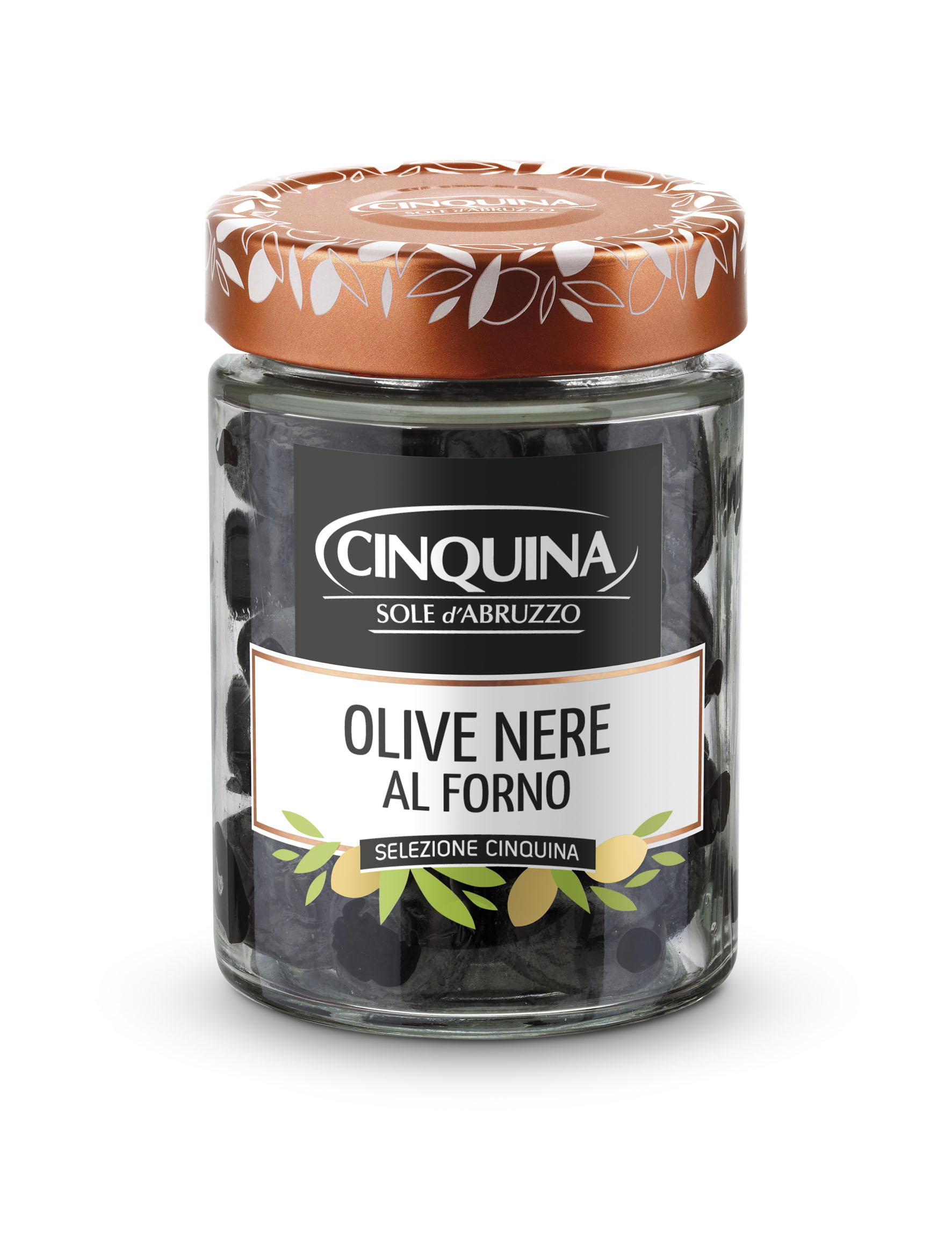 CZARNE OLIWKI PIECZONE 180 G 12/BOX CINQUINA