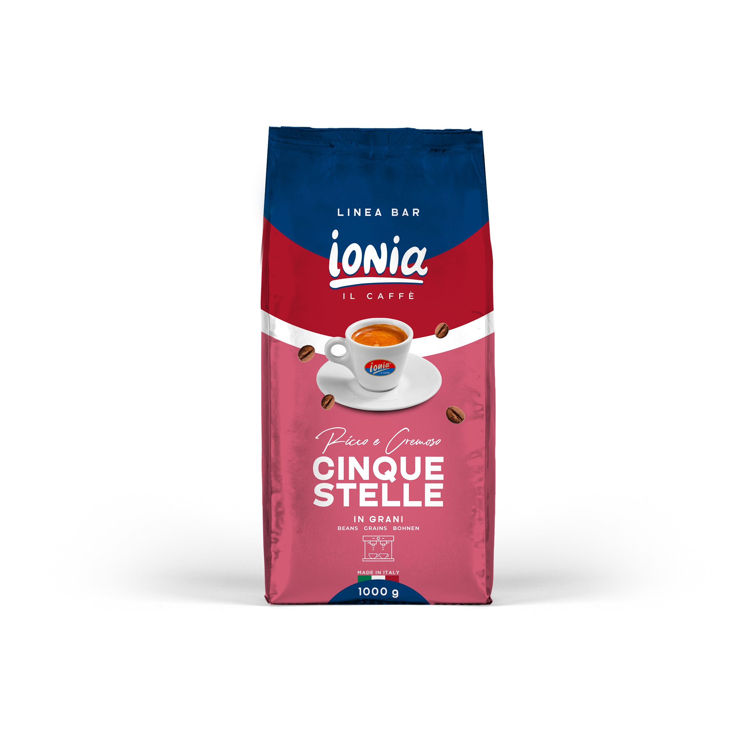 KAWA CINQUE STELLE W ZIARNACH 1KG IONIA 6/BOX