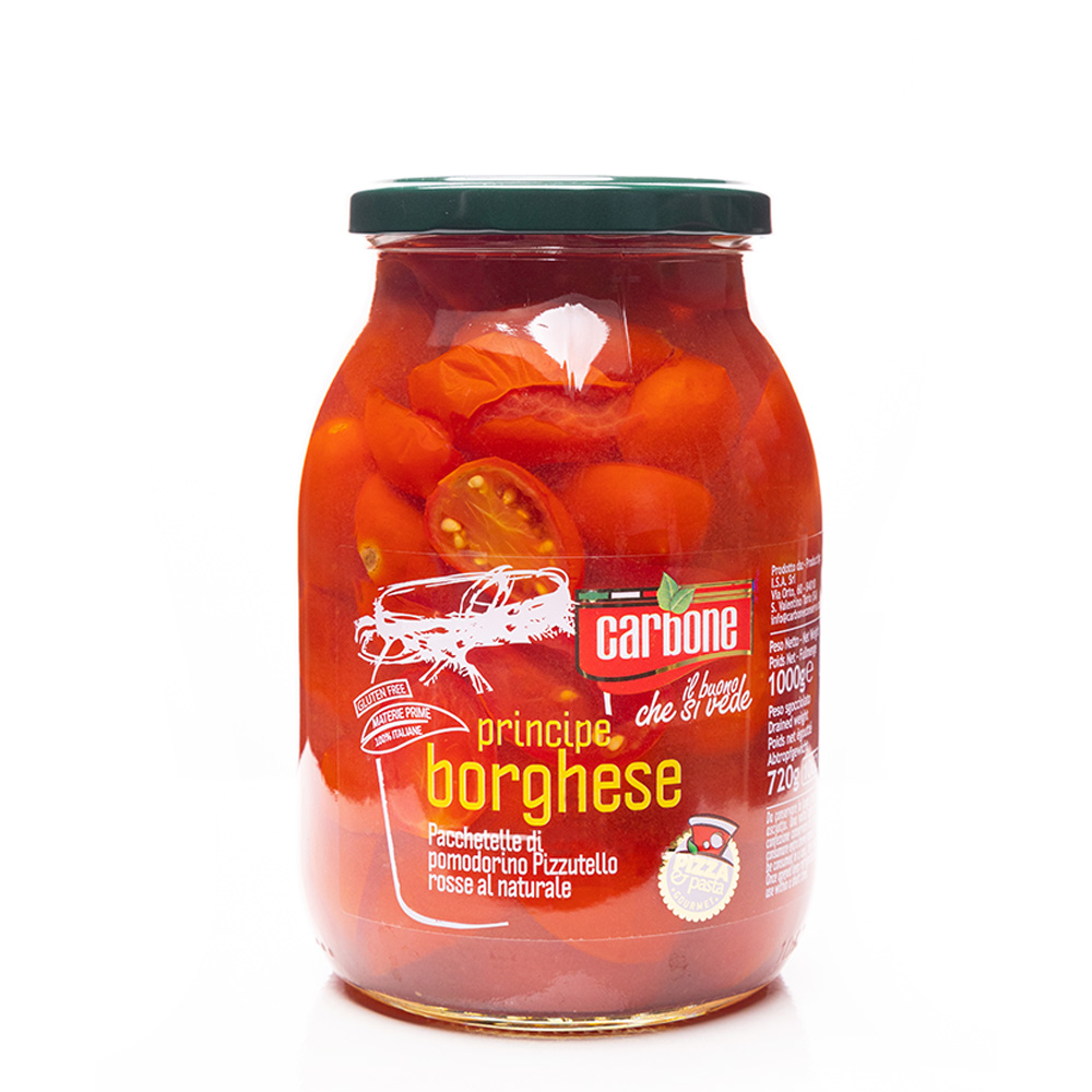 CZERWONE POMIDORKI BORGHESE PIENNOLO W ZALEWIE 1062ML 6/BOX CARBONE