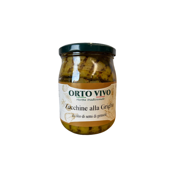 CUKINIA GRILLOWANA W OLEJU 580ML ORTO VIVO